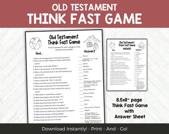 Old Testament Think Fast Game, LDS Seminary Bible Activity, Christian Youth Printable, Scripture Icebreaker, Church Group Game