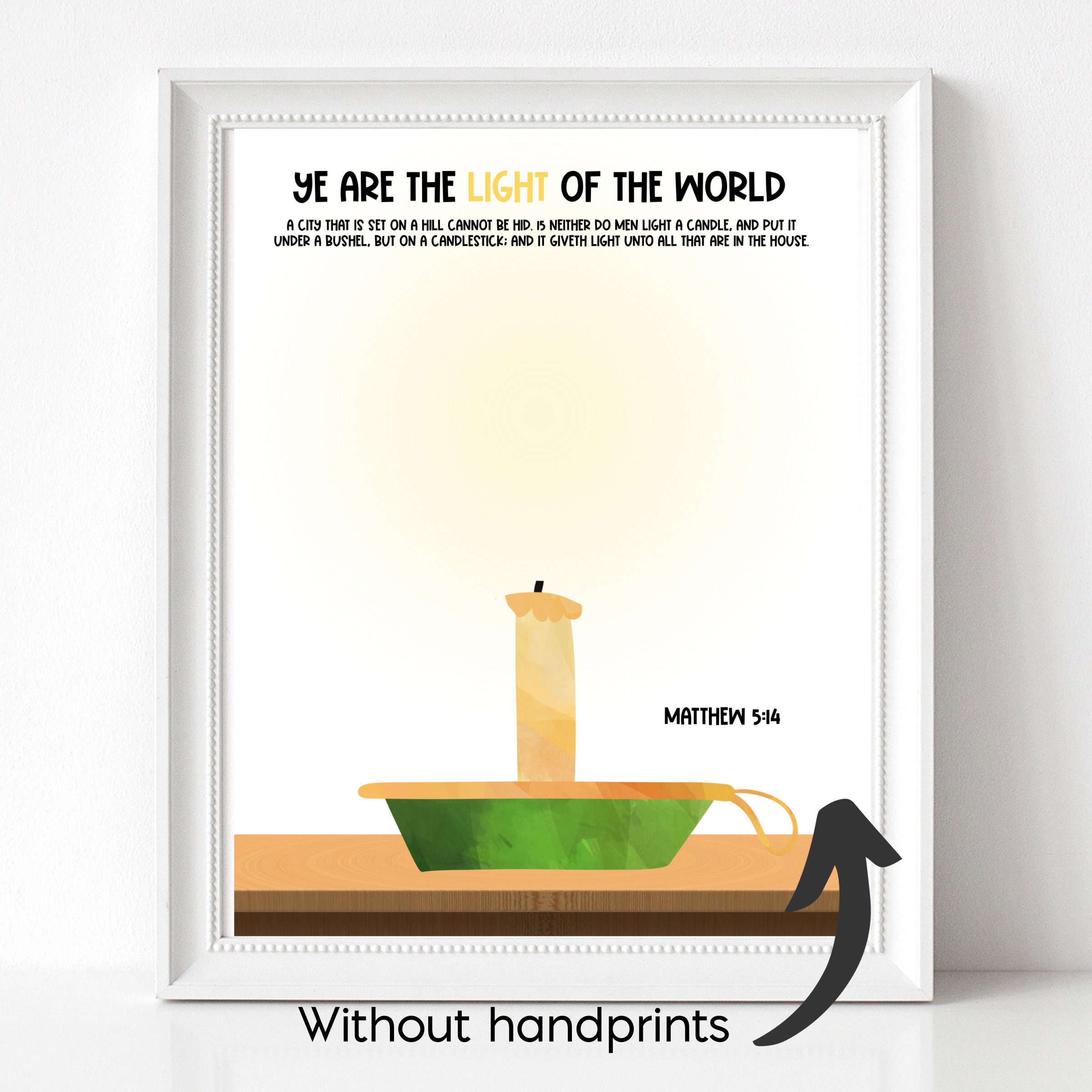 Ye Are the Light of the World Childrens Bible Verse Handprint Craft ...