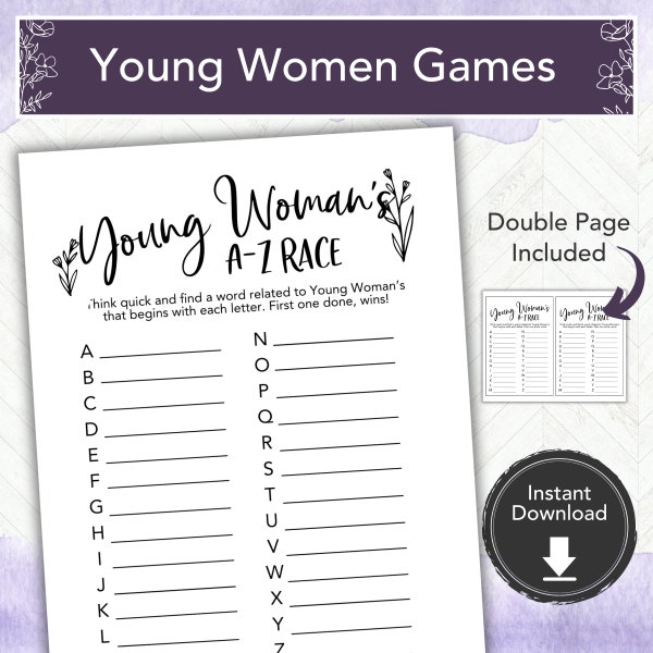 LDS Young Women  Activity,  Easy LDS Printable Game Idea, Church of Jesus Christ Youth, YW Girls Camp Game, Word Game