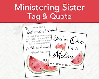 Summer LDS Ministering Handout Gift Tag Printable, LDS Relief Society Gift Tag, Easy Ministering Sister Gift Idea For Summertime