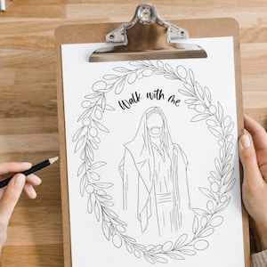 LDS Jugendthema 2025, Geh mit mir Moses 6:34, LDS Schrift Ausmalseiten, einfache Aktivitätsidee für junge Männer oder junge Frauen, Paint Night Bild 2