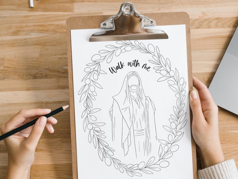 LDS Jugendthema 2025, Geh mit mir Moses 6:34, LDS Schrift Ausmalseiten, einfache Aktivitätsidee für junge Männer oder junge Frauen, Paint Night Bild 2