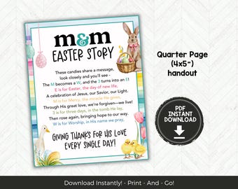 Christian Easter Gift Tag, Easter Story LDS Ministering Handout, Spring Sunday School Gift Idea, LDS Relief Society Handout Printable,