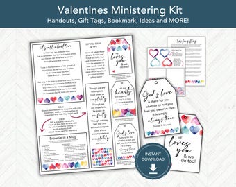 Kit de ministración de San Valentín, idea de regalo para la Sociedad de Socorro, folletos de ministración SUD, regalos para ministrar, etiquetas de regalo de dulces SUD, imprimible SUD