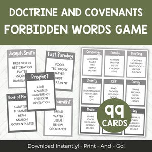 Leer en Verbonden LDS-woordspel, D&C-woordspel voor LDS-seminarie of zondagsschool, eenvoudige activiteit kerkgeschiedenis voor tieners, volwassenen