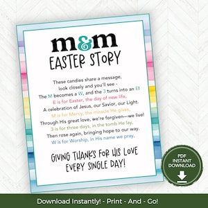The Easter Story Treat Idea, Holy Week for Kids, Christian Easter Activity, Holy Week Printable Easter Gift Tags, Easter Gift Tags