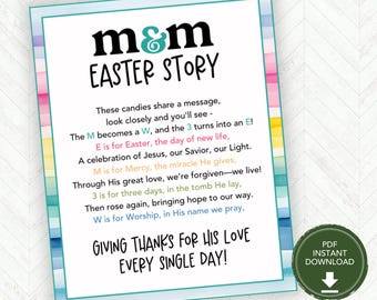 The Easter Story Treat Idea, Holy Week for Kids, Christian Easter Activity, Holy Week Printable Easter Gift Tags, Easter Gift Tags