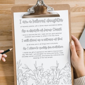 LDS Young Women Coloring Pages, Adult Coloring Pages, LDS Printable, Christian Coloring Pages of Jesus Christ, YW Theme Coloring Page