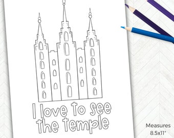 I Love to See the Temple LDS Primary Music Coloring Page, LDS General Conference Coloring Pages, Easy Activity Idea