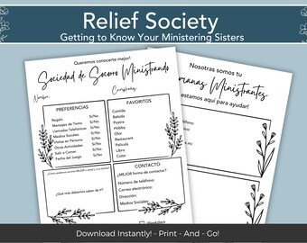 RELIEF SOCIETY Ministering Sister Survey, Ministering Get to Know you Printable, LDS Printable Ministering Idea, Church of Jesus Christ 2024
