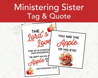 Autumn LDS Ministering Handout Gift Tag Printable, LDS Relief Society Gift Tag, Easy Ministering Sister Gift Idea for Fall or Thanksgiving