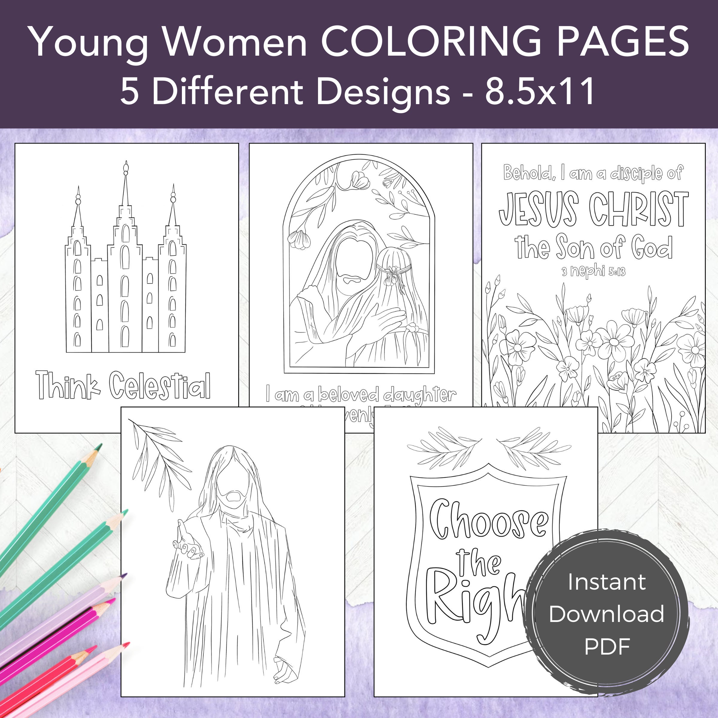 LDS Young Women Coloring Pages, Adult Coloring Pages, LDS Youth Theme ...