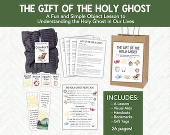 The Gift of the Holy Ghost Talk with Lesson, Visuals, Handout, Gift Tags and Bookmark, LDS Baptism Talk  On Covenant and Promise