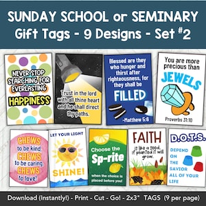 Christian Gift Tag for Treat or Small Gift, Bible Verse Printable Gift Tag,  LDS Seminary or Sunday School Handout Faith and Christ Centered