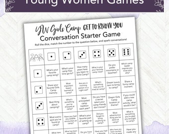 LDS Young Women Girls Camp Activity,  Easy LDS Printable Game Idea, Church of Jesus Christ Youth, YW  Game, Get to Know You Game Icebreaker