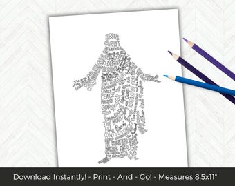 Christus Statue Coloring Page, Names of Christ Christian Coloring Page for Kids, LDS Young Womens Activity, Sunday School Printable