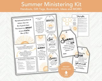 Summer Ministering Kit, Relief Society Gift Idea, LDS Ministering Handouts, Gifts for Ministering LDS Candy Gift Tags, LDS Printable