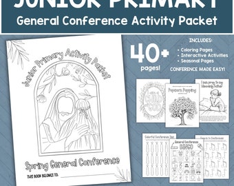 Trousse de la conférence générale primaire 2024, activités de la conférence générale SDJ, trousse d'activités interactives avec pages à colorier, jeux et feuilles de travail