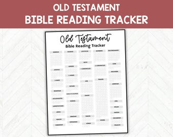 Old Testament Reading Tracker Printable, Bible Study Reading Log, Bookshelf Design, Christian or LDS Scripture Study Chart Download