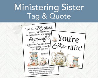 Mother Day LDS Ministering Handout Gift Tag Printable, LDS Relief Society Gift Tag, Easy Ministering Sister Gift Idea for Spring