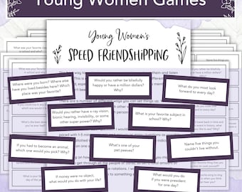 LDS Young Women  Activity,  Easy LDS Printable Game Idea, Church of Jesus Christ Youth, YW Girls Camp Game, Get to Know You Game Icebreaker