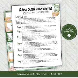 Printable Easter Countdown Christian Easter Activity, Easter Bible Activities, Religious Easter Story Cards, Holy Week Activities for Kids