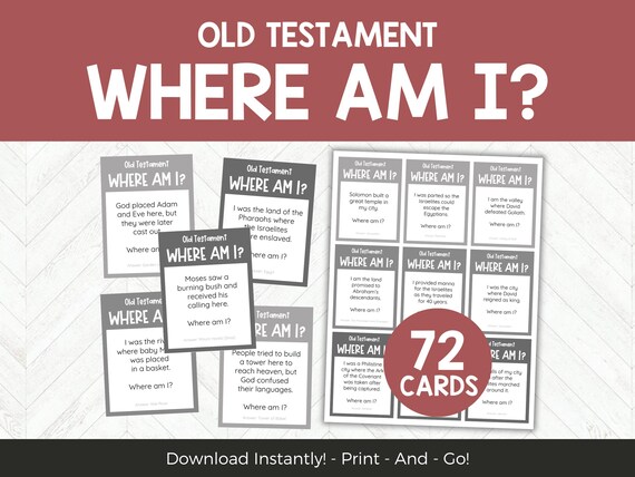 Old Testament Game, Where Am I Game, Printable Bible Games for Kids Teens & Adults, Church Games for Seminary, Sunday School or Ministry