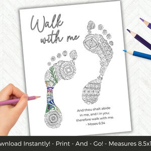 LDS Youth Theme 2026, Look Unto Christ, LDS Scripture Coloring Pages, Easy YW Activity Idea, Walk With Me Moses 6:34 image 3