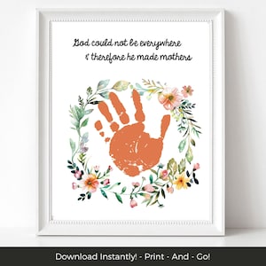 Mothers Day Scripture Card Craft, Easy Toddler Activities, Mothers Day Handprint Art, Preschool Crafts, DIY Christian Mothers Day Gifts