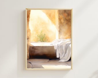 Er ist auferstanden Druck, druckbare christliche Wandkunst, leeres Grab christliches Kunstwerk, Jesus Kunst Auferstehung Kunst, Jesus Malerei Auferstehung Szene