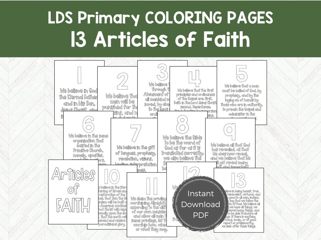 LDS Printable Primary Coloring Page, Easy Activity Day Idea, Articles ...