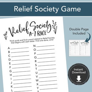 Relief Society Sisters Word Game, Relief Society Activity Game, Relief Society Birthday Game, LDS Printable Game Idea, PDF Instant Download