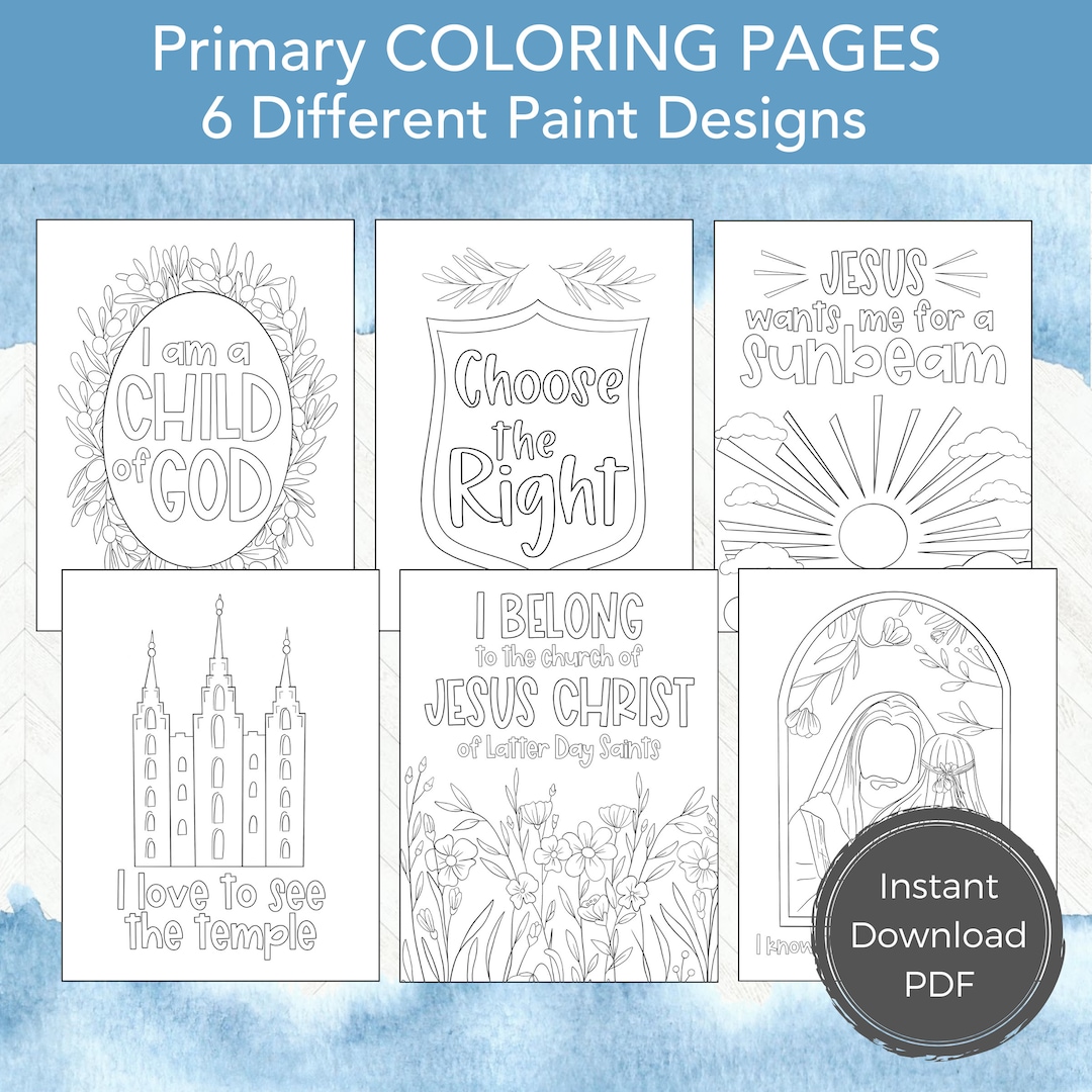 LDS Printable Primary Coloring Page Easy Activity Day Idea I - Etsy