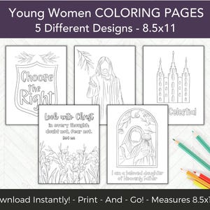 LDS Young Women Coloring Pages, Adult Coloring Pages, LDS Youth Theme 2024, Christian Coloring Pages of Jesus Christ  and Think Celestial