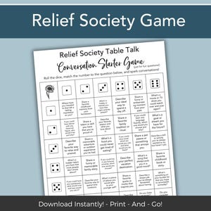 Relief Society Get to Know You Game, LDS Printable Relief Society Activity, Easy Icebreaker Game, LDS Activities Conversation Starters