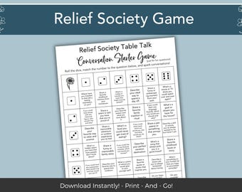 Relief Society Get to Know You Game, LDS Printable Relief Society Activity, Easy Icebreaker Game, LDS Activities Conversation Starters