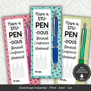 LDS Printable General Conference Treat Tag, Primary General Conference ...