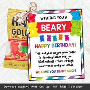 Etiqueta de presente de aniversário da Primária SUD para impressão, etiqueta de presente de feliz aniversário para crianças da Primária, download instantâneo de presente de aniversário para crianças, etiqueta de presente SUD