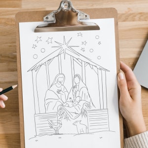 Printable Christmas Coloring Pages, Bible Story Nativity Coloring Pages, Sunday School Christian Craft