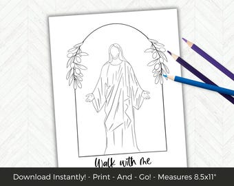 LDS Youth Theme 2026, Look Unto Christ, LDS Scripture Coloring Pages, Easy YW Activity Idea, Walk With Me Moses 6:34