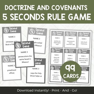 Doctrine and Covenants LDS Game, D&C 5 Second Game For LDS Seminary Class or Sunday School, Easy Church History Activity For Teens Adults