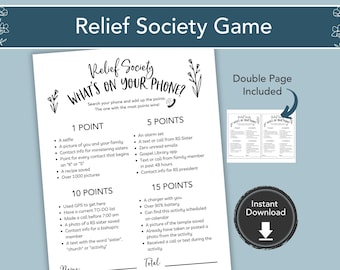 RELIEF SOCIETY Activity Game, Activity Printable, Get to Know You Printable, LDS Printable Game Idea, Church of Jesus Christ 2022