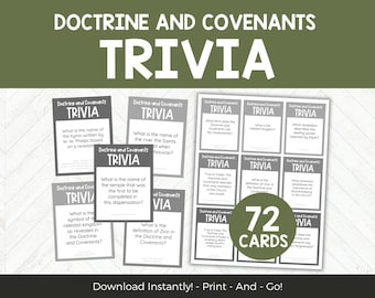 Doctrine and Covenants LDS Game, D&C Trivia Game For LDS Seminary Class or Sunday School, Easy Church History Activity For Teens Adults