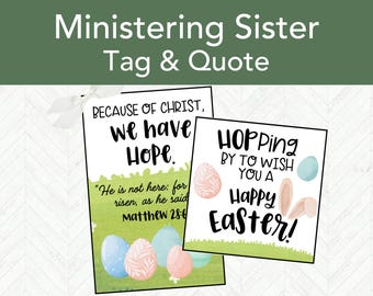 Easter Ministering Handout Gift Tag Printable, LDS Relief Society Gift Tag, Easy Ministering Sister Gift Idea