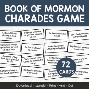 Book of Mormon LDS Game, BOM Trivia Game For LDS Seminary Class or Sunday School, Easy Church History Activity For Teens Adults