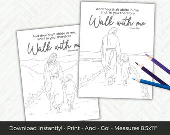 LDS Youth Theme 2026, Look Unto Christ, LDS Scripture Coloring Pages, Easy YW Activity Idea, Walk With Me Moses 6:34