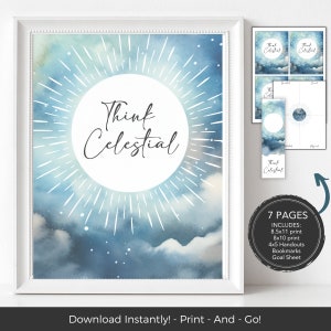 Think Celestial Print Bundle, LDS General Conference Quote, LDS Relief Society, Young Women, Young Men Primary or Sunday School Activity