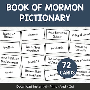 Book of Mormon LDS Game, BOM Pictionary Game For LDS Seminary Class or Sunday School, Easy Church History Activity For Teens Adults