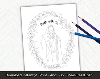LDS Youth Theme 2025,  Walk With Me Moses 6:34, LDS Scripture Coloring Pages, Easy Young Men or Young Women Activity Idea, Paint Night
