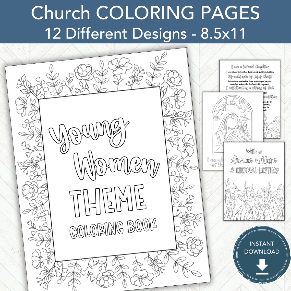 LDS Young Women Theme Coloring Book, Adult Coloring Pages, LDS ...